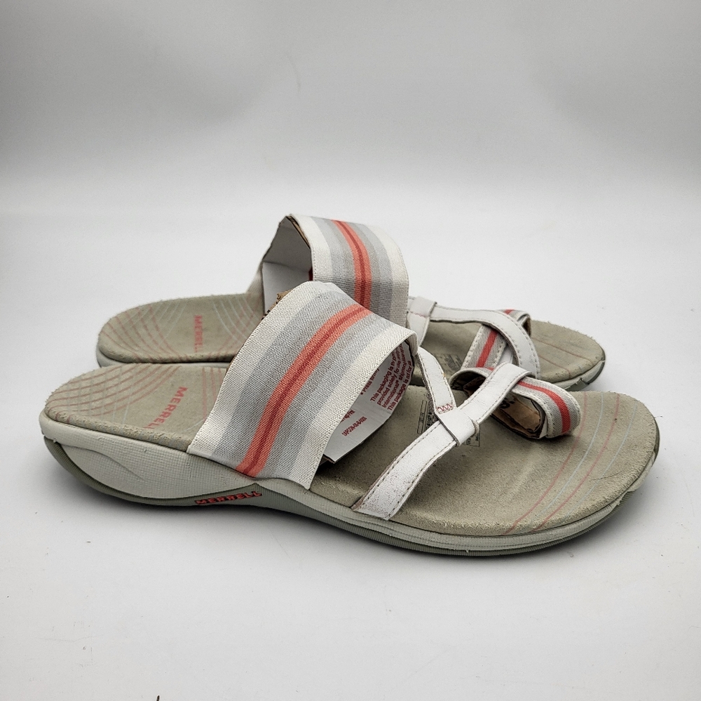Merrell Women's Striped Sandals With Toe Ring - Size 8